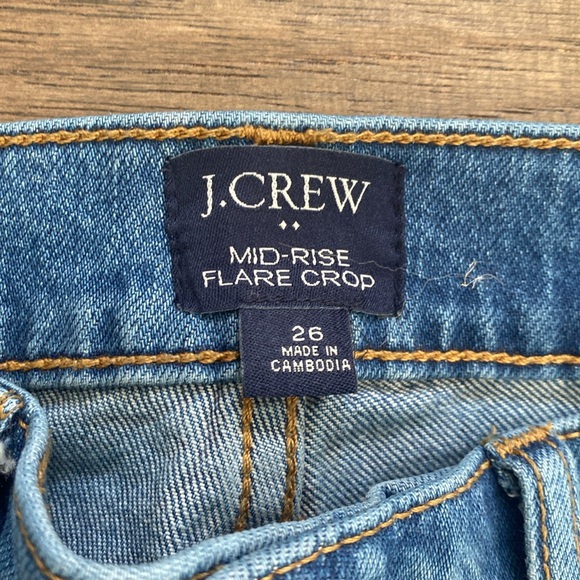 J.Crew Factory Women’s Mid-Rise Flare Crop Denim Jeans Size 26 EEUC - Picture 4 of 4